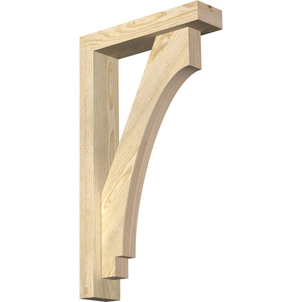 Ekena Millwork Imperial Block Rough Sawn Bracket w/ Offset Brace, Douglas Fir, 4"W x 16"D x 28"H BKT0402X16X28IMP05RDF - main